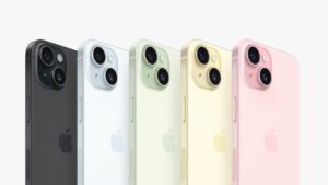 The iPhone 15 comes in five different colors.